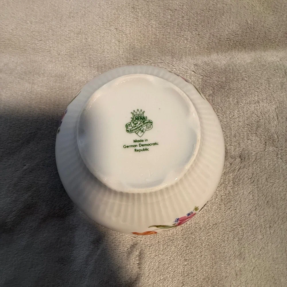 Vintage JLMENAU Floral Porcelain‎ Bowl GDR Germany 5